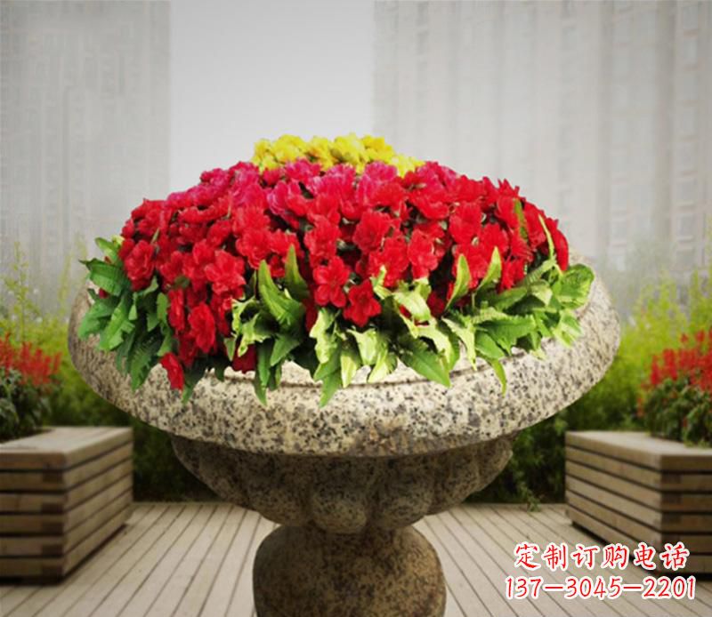 内江花岗岩小区景观花盆雕塑