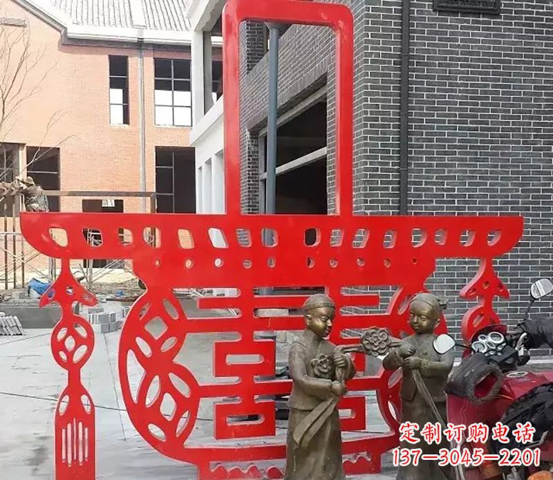内江花篮剪纸雕塑不锈钢