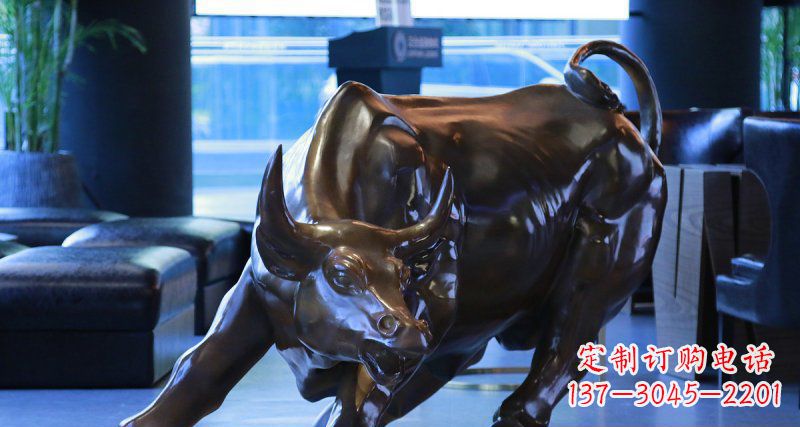 内江华尔街牛招财铜雕——精美装点空间,招财进宝