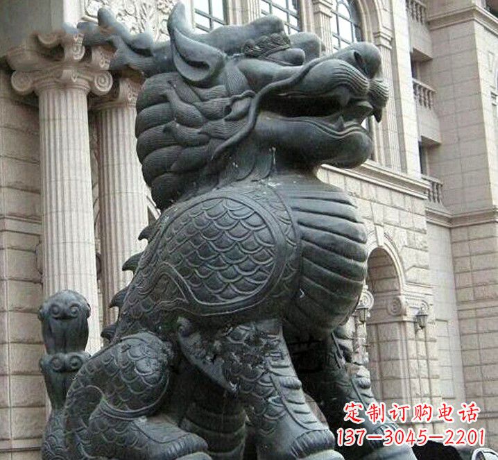 内江富有神韵的煞铜麒麟雕塑