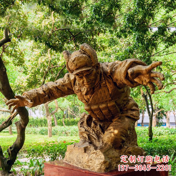 内江黄继光铜雕半身像-公园名人著名抗战英雄人物雕像