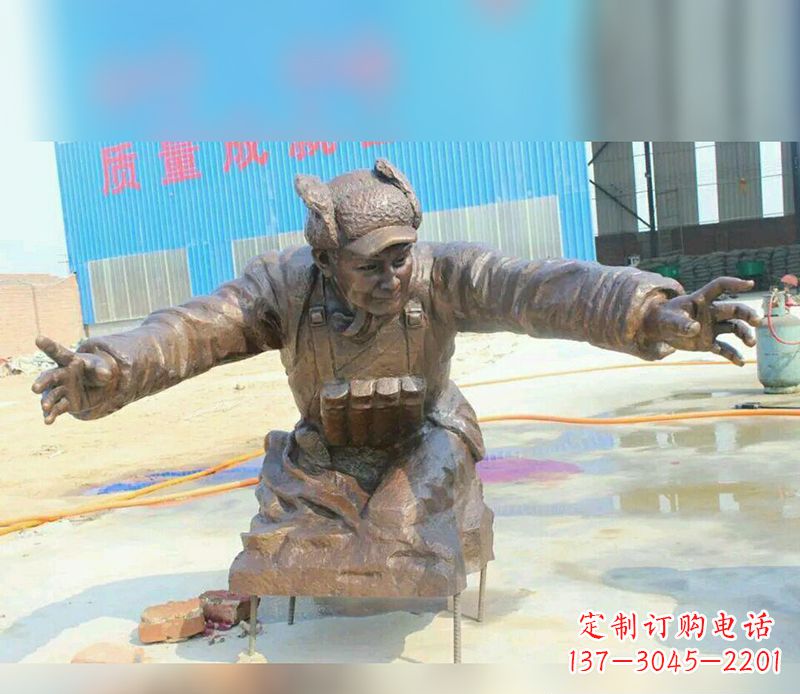 内江黄继光校园英雄铜雕