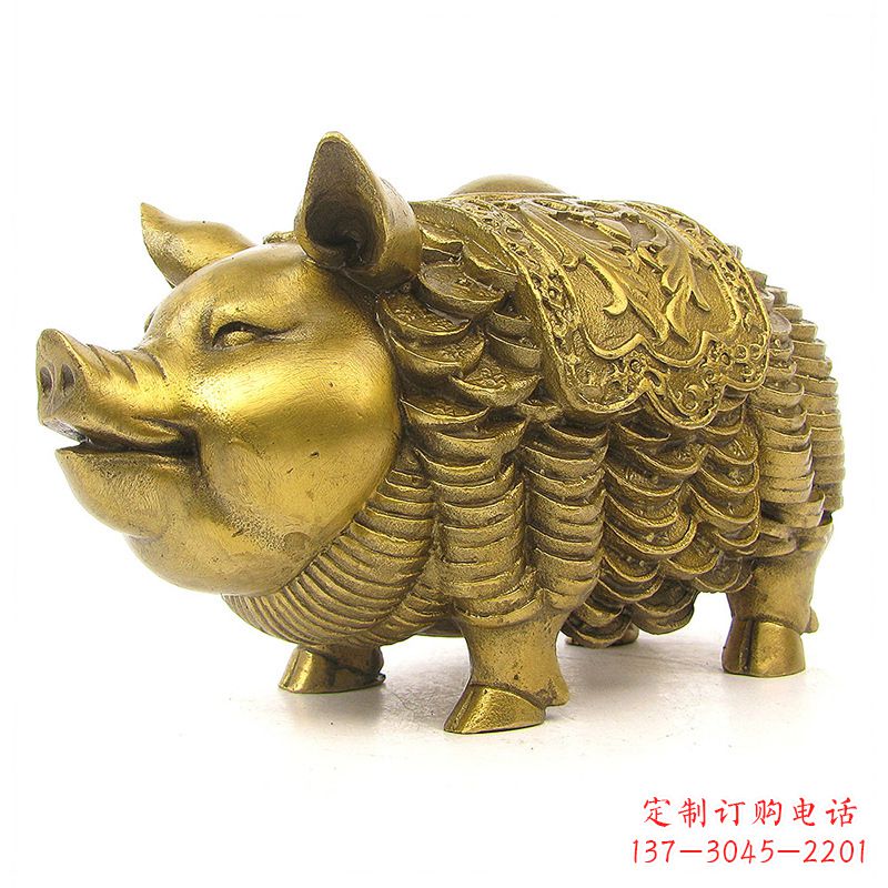 内江欢迎招财猪,用黄铜打造新年祝福
