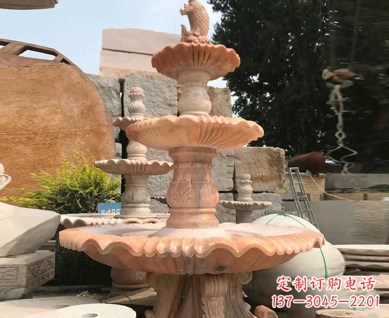 内江黄锈石喷泉雕塑