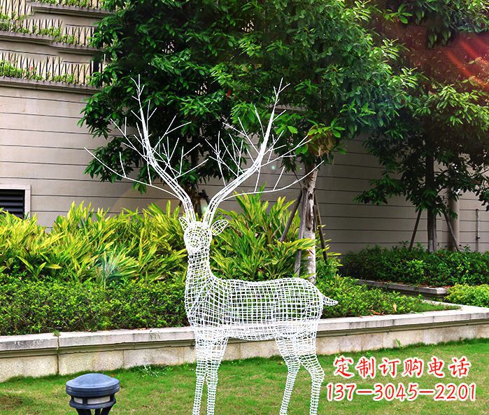 内江回头麋鹿不锈钢雕塑