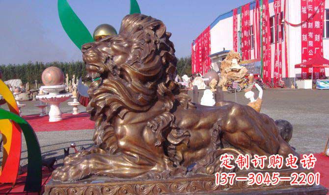 内江汇丰西洋狮子铜雕,精美华贵