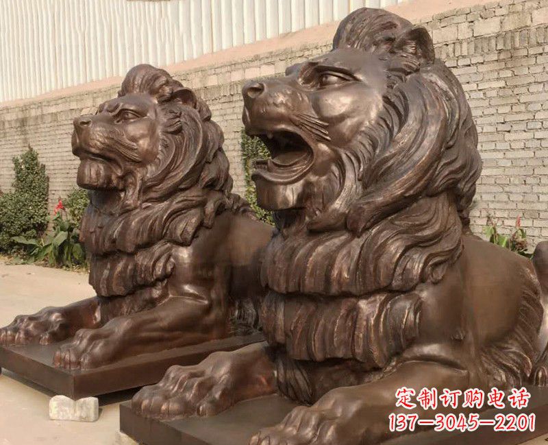 内江汇丰铜雕狮子,威武雄壮