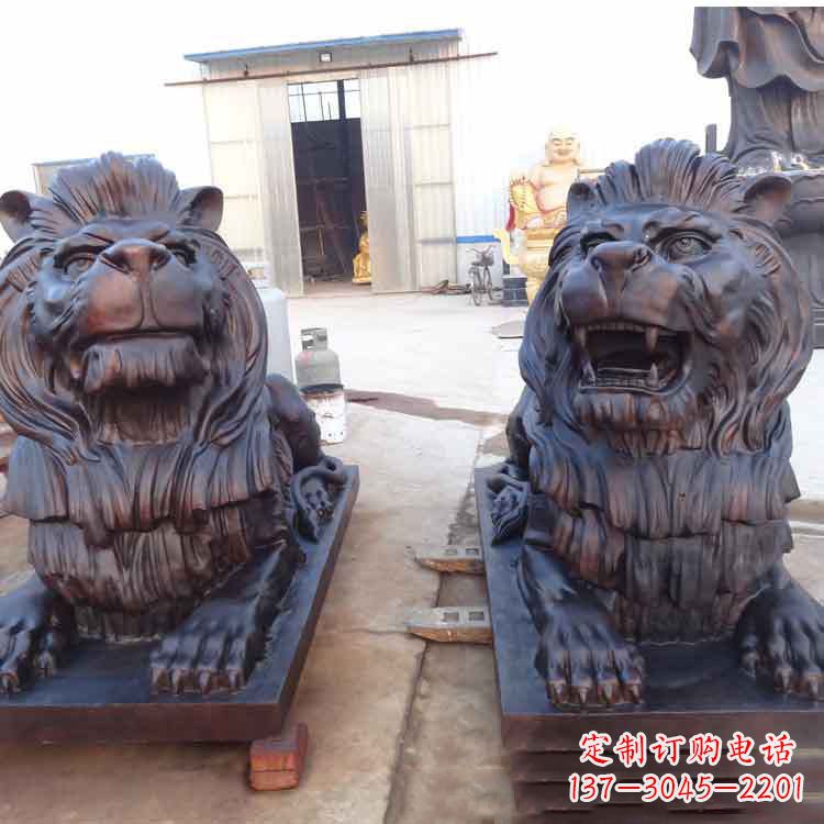 内江汇丰银行狮子雕塑,精美雕塑展示您的财富