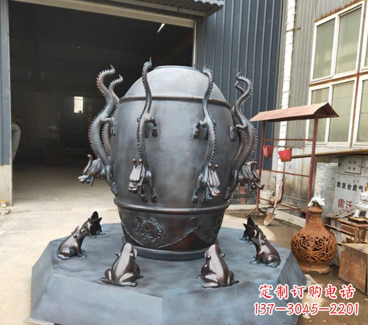 内江浑天仪玻璃钢仿铜校园景观雕塑摆件