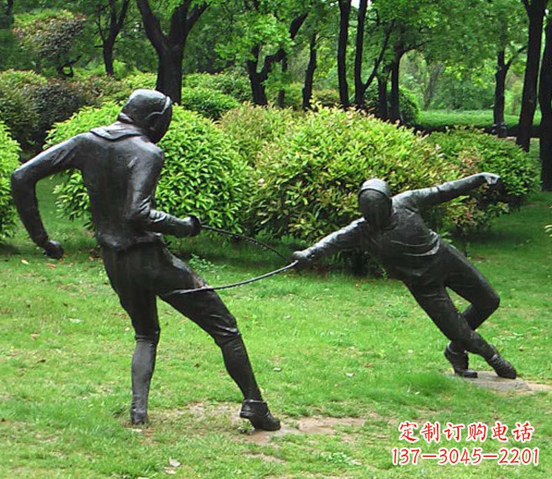 内江铜雕艺术,精美运动员雕塑