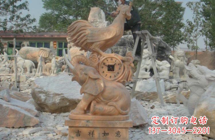 内江吉祥如意公鸡石雕