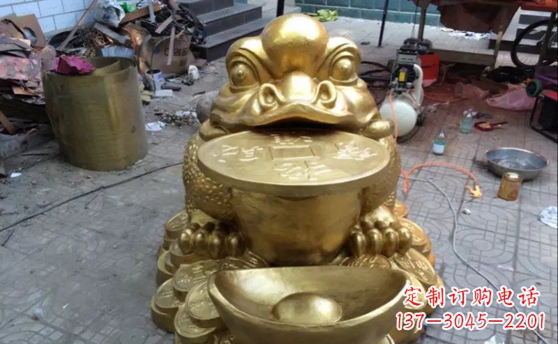 内江铜质金蟾招财动物雕塑