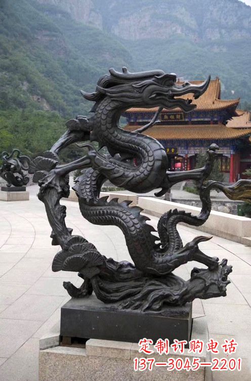 内江精美纯铜青龙雕塑,增添景区广场气派