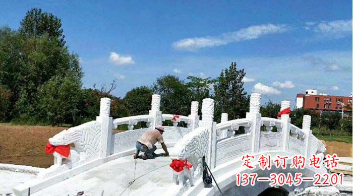 内江景区汉白玉石雕拱桥