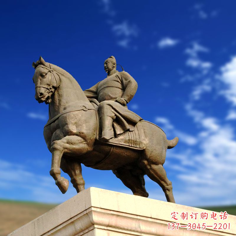 内江景区景点古代帝王李世民骑马景观雕塑