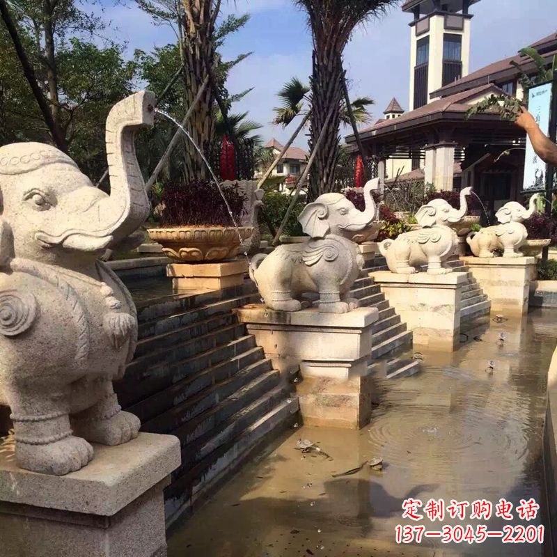 内江雕刻精美的大象雕塑