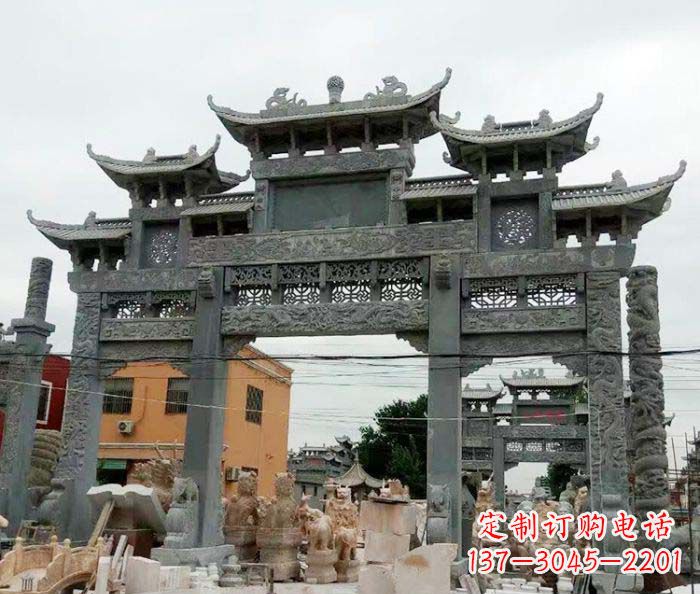 内江石雕牌坊,精致雕塑让你完美点缀