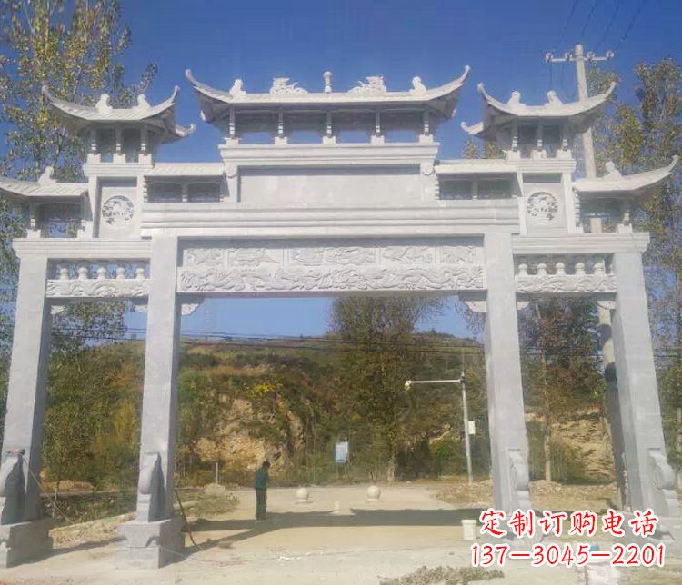 内江中领雕塑:精雕制作仿古石牌坊石雕