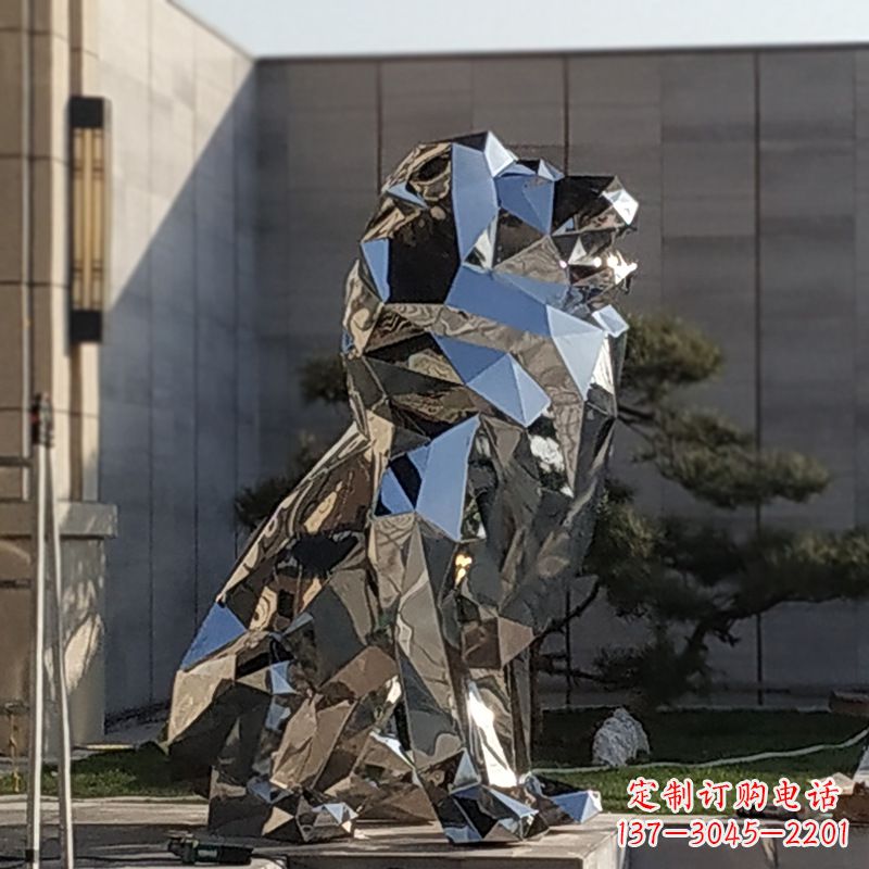 内江现代狮子雕塑,金属时尚与艺术完美结合