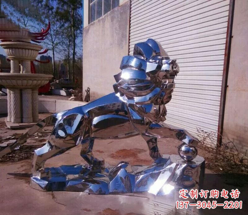 内江中领雕塑推出的不锈钢狮子雕塑,极具艺术价…