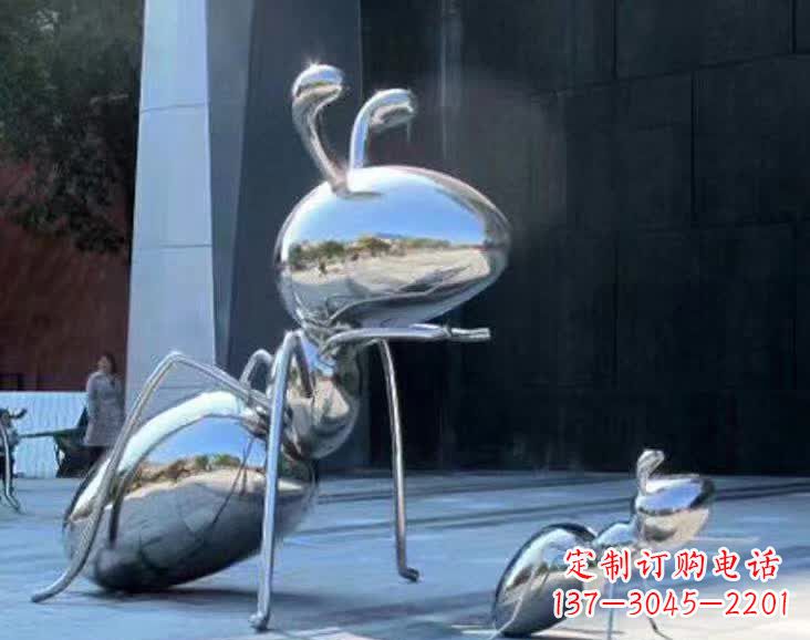 内江不锈钢蚂蚁雕塑,抛光镜面,精致精美
