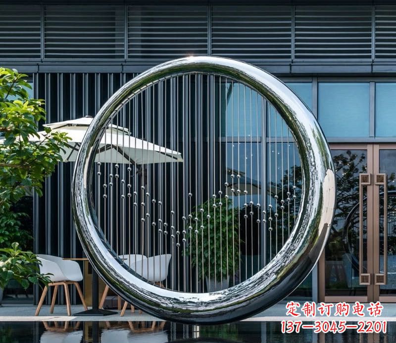 内江精美的镜面不锈钢圆环雕塑
