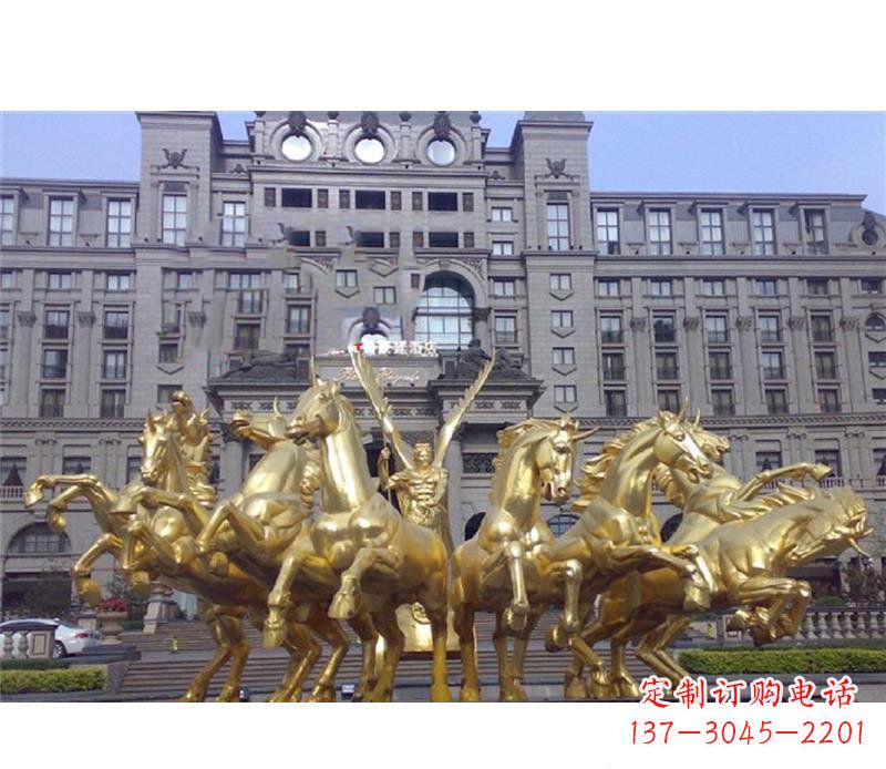 内江酒店门口阿波罗战车景观铜雕