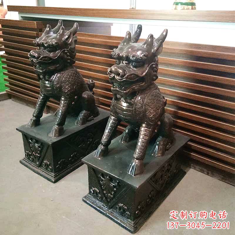 内江看门铜雕麒麟