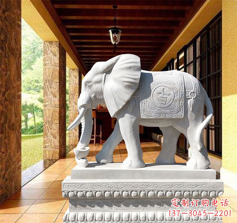 内江刻绘大象石雕