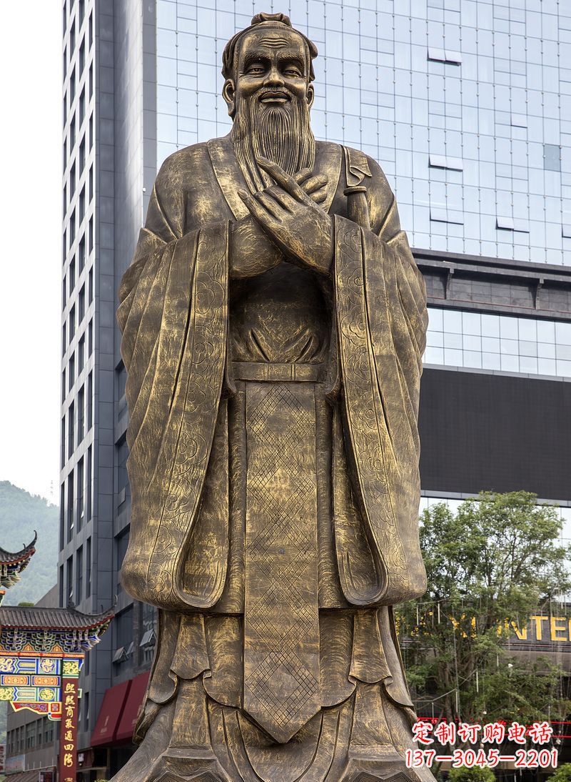内江孔丘古代名人铜雕