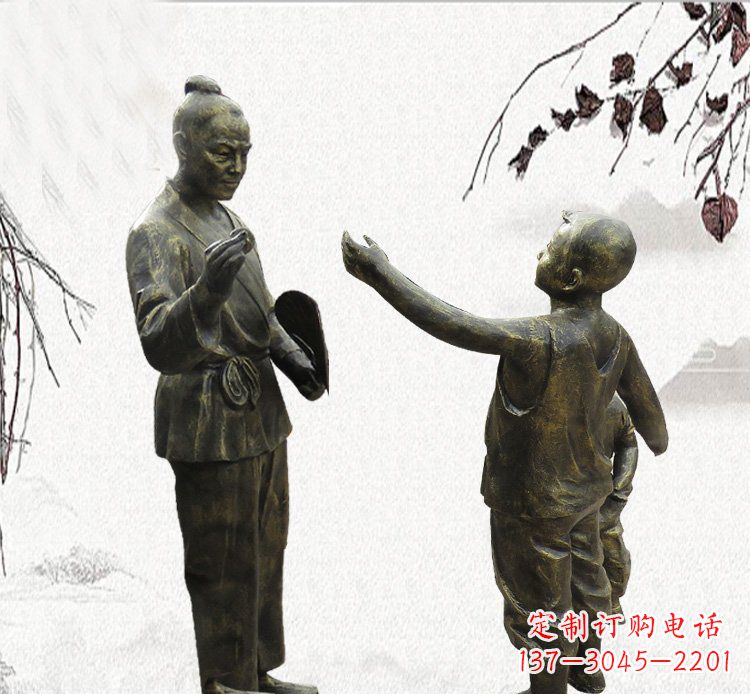 内江孔融让梨铜雕,专业定制高品质