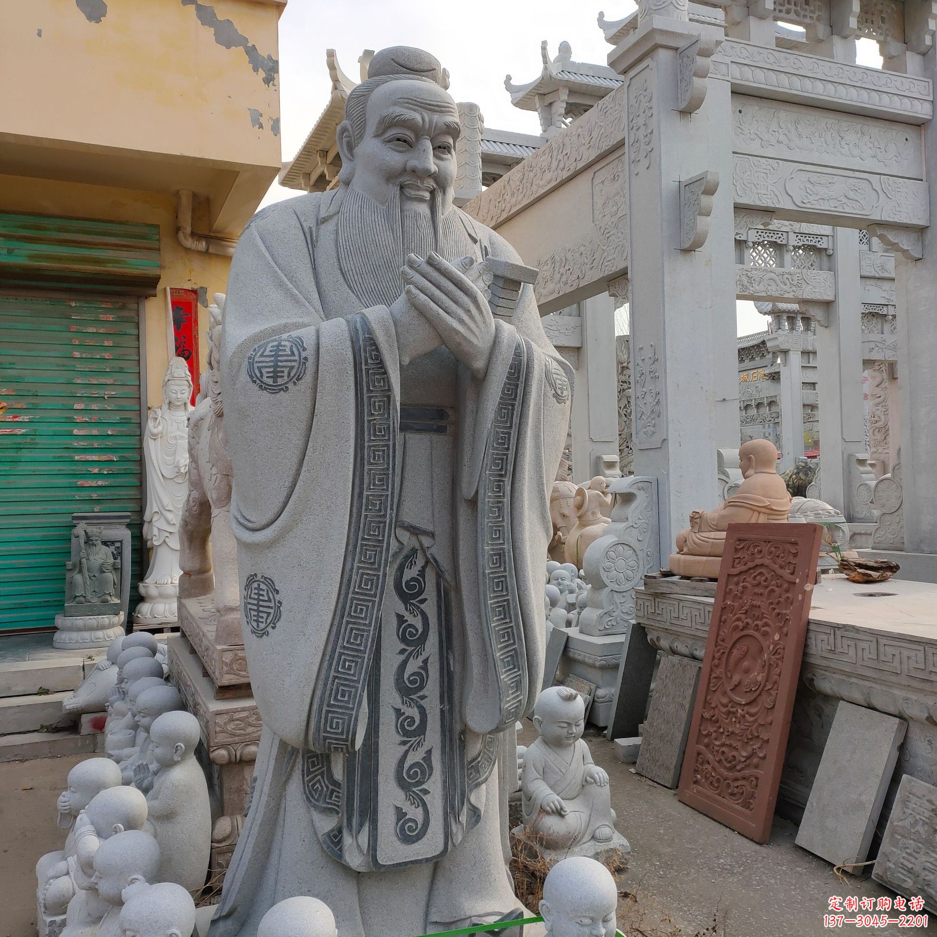 内江古韵传神,赞美伟大的孔子雕塑