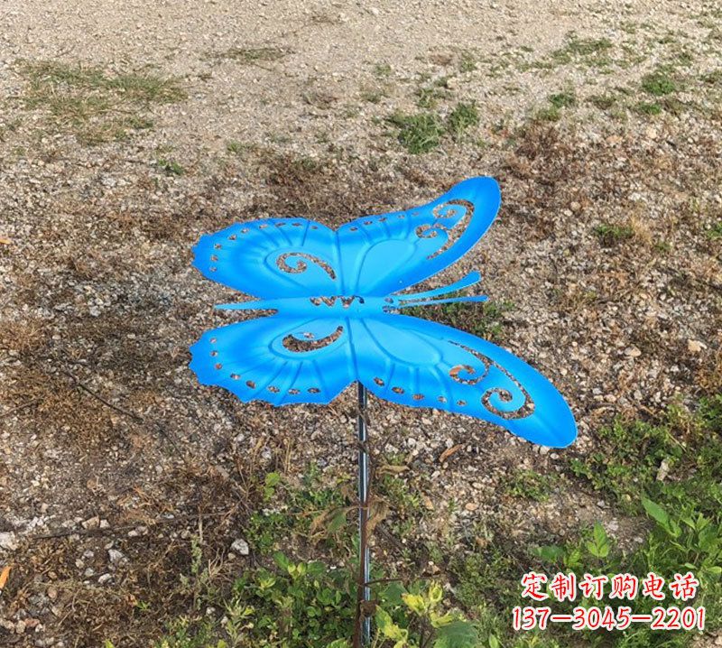 内江蓝色不锈钢铁艺蝴蝶雕塑