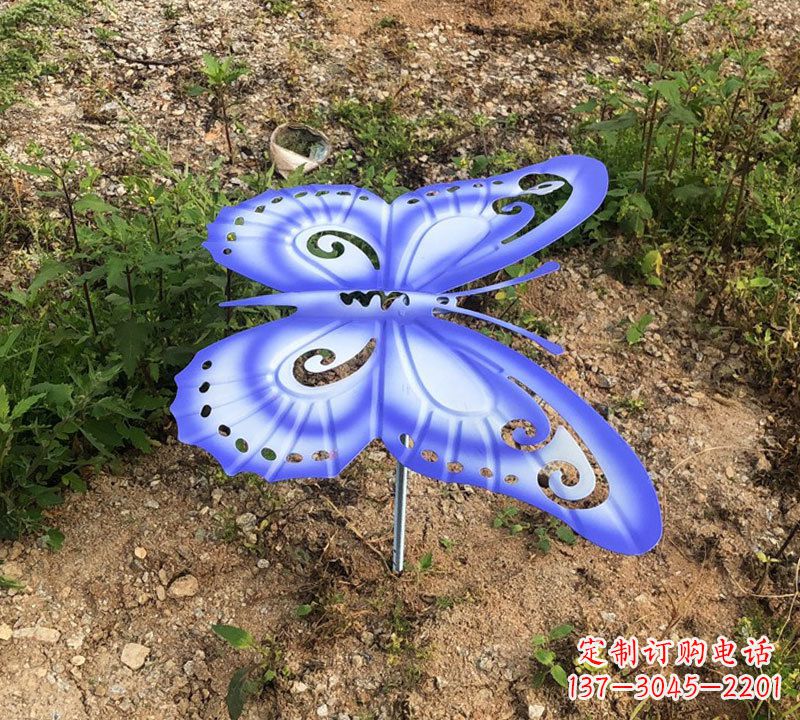 内江蓝紫色不锈钢蝴蝶雕塑