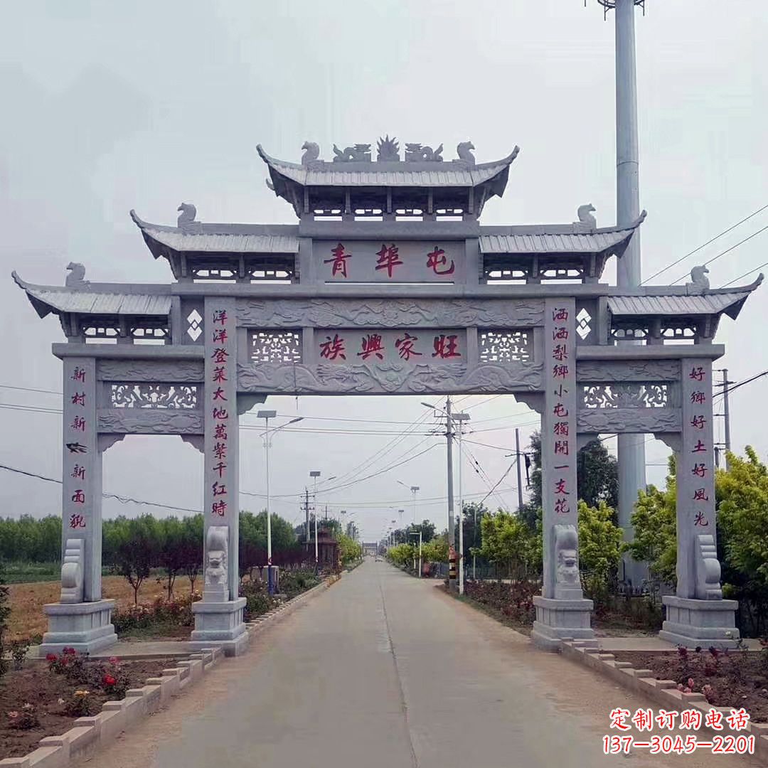 内江精致牌坊雕塑,精美式微精致