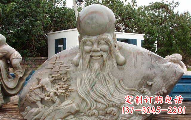 内江大型寿星胸像石雕,体现特定文化精神