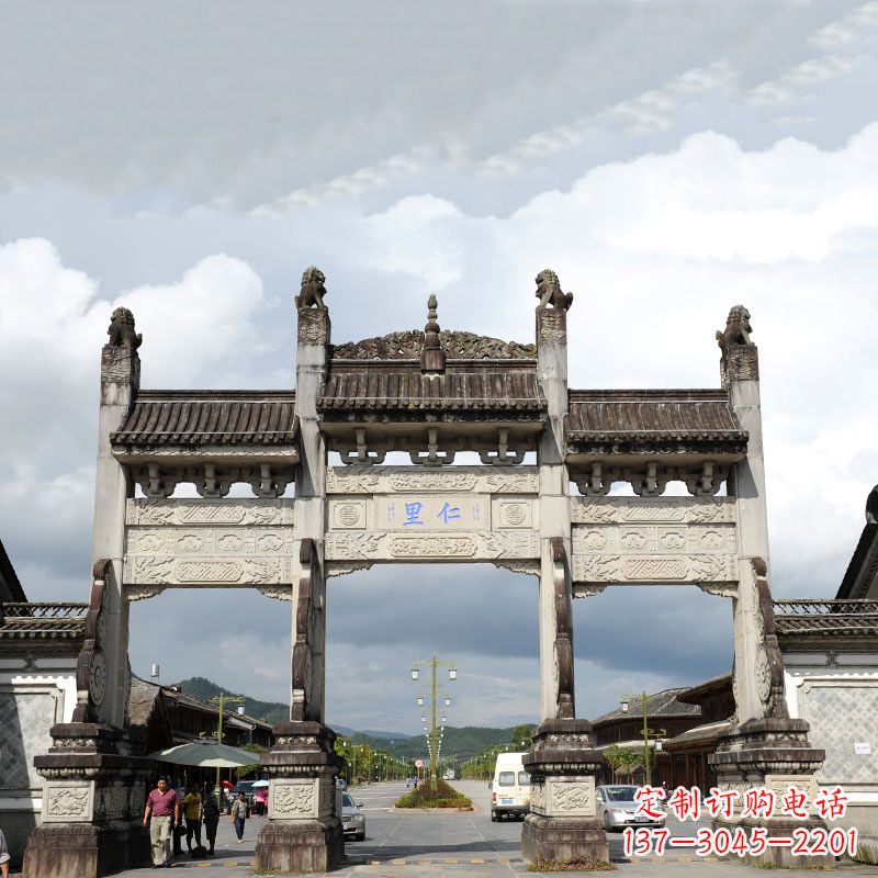 内江精致古典风格的牌楼雕塑