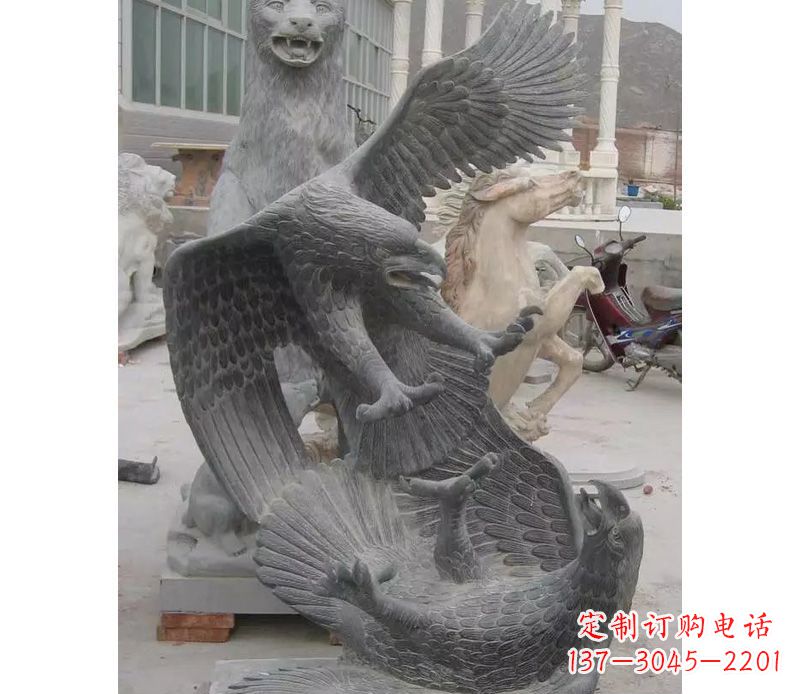 内江中领雕塑推出的石雕老鹰是一款充满生机与力…