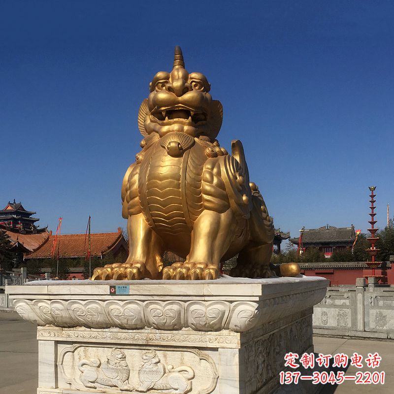 内江鎏金獬豸铜雕,为您提供精美的景观雕塑