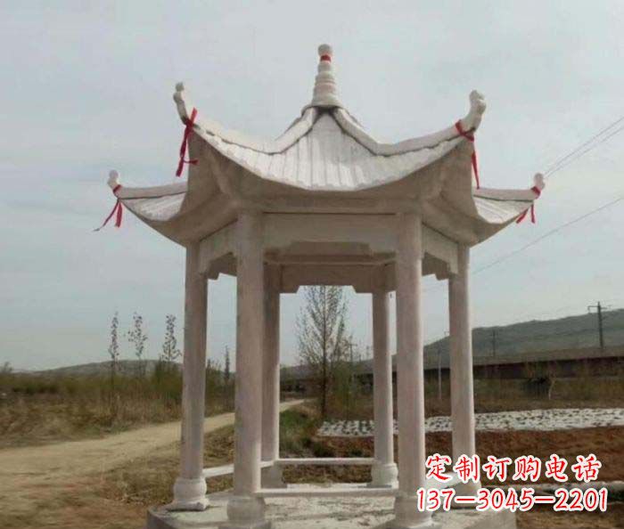 内江六角石雕凉亭 (2)