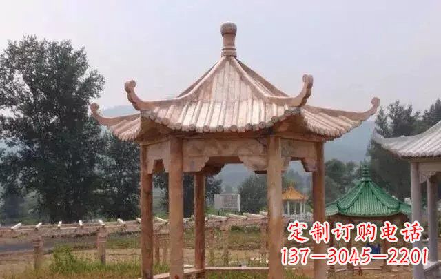 内江六角凉亭石雕