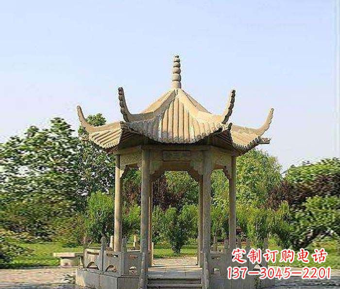 内江六角凉亭雕塑:精致而经典