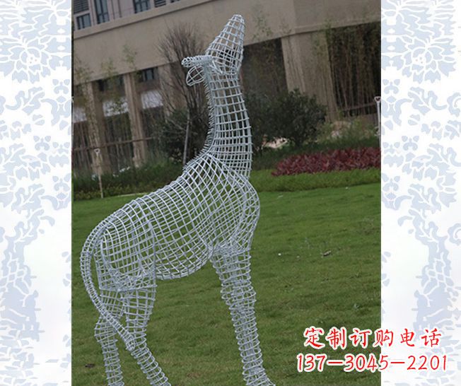 内江外观精美的不锈钢长颈鹿雕塑