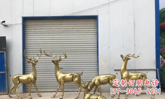 内江高贵典雅的鹿群铜雕