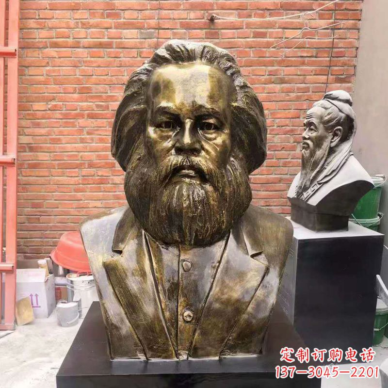 内江马克思玻璃钢头像校园名人雕塑