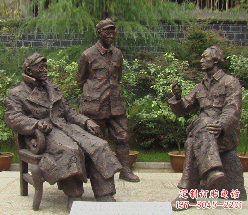 内江精美手工雕刻的刘伯承—毛泽东雕像
