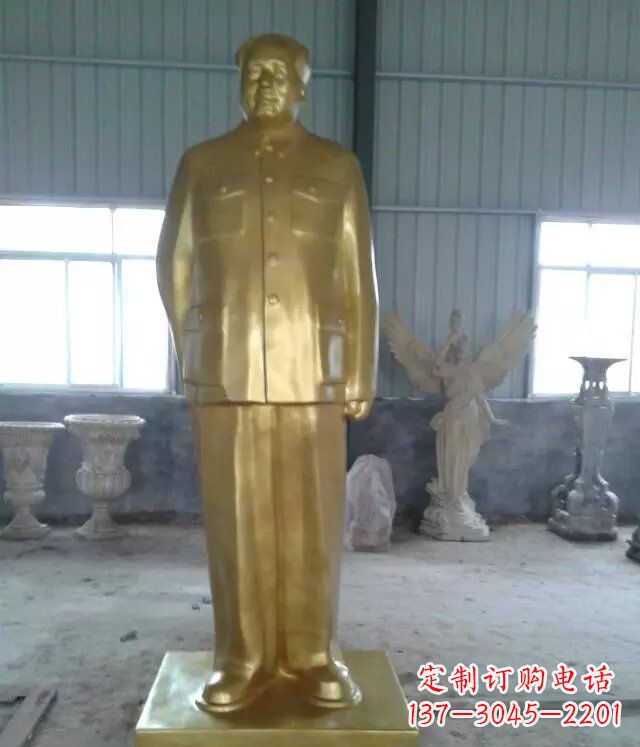 内江优雅的毛主席玻璃钢仿铜人物雕塑