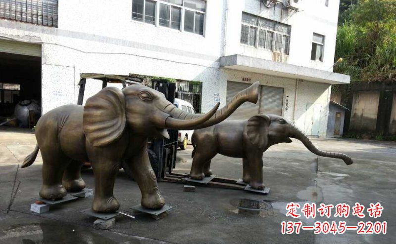 内江门口大象动物铜雕