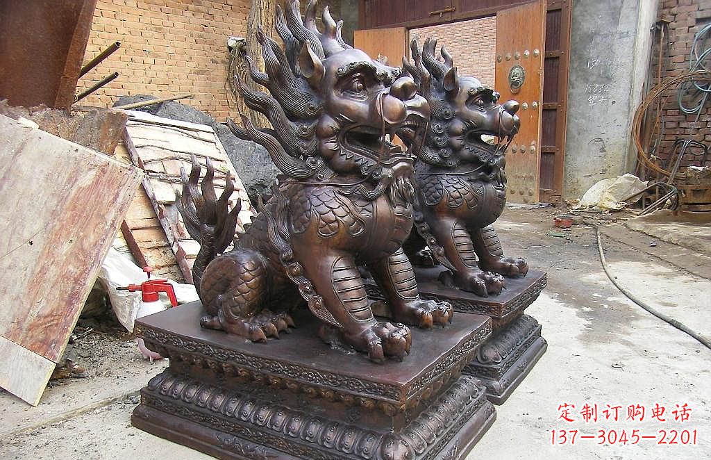 内江传统工艺精制–钜细工艺麒麟铜雕