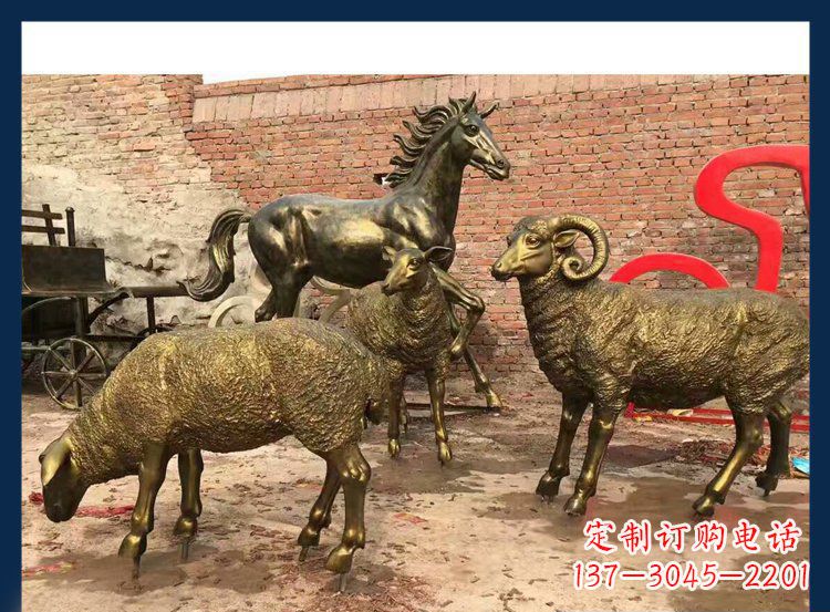 内江中领雕塑|绵羊公园动物铜雕,让自然之美永存